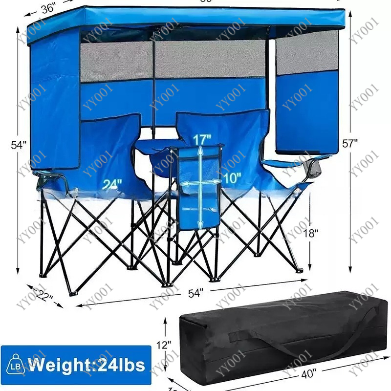 Portable Double Folding Campin - مراجعة Outdoor Camping Folding Chairs وسعره