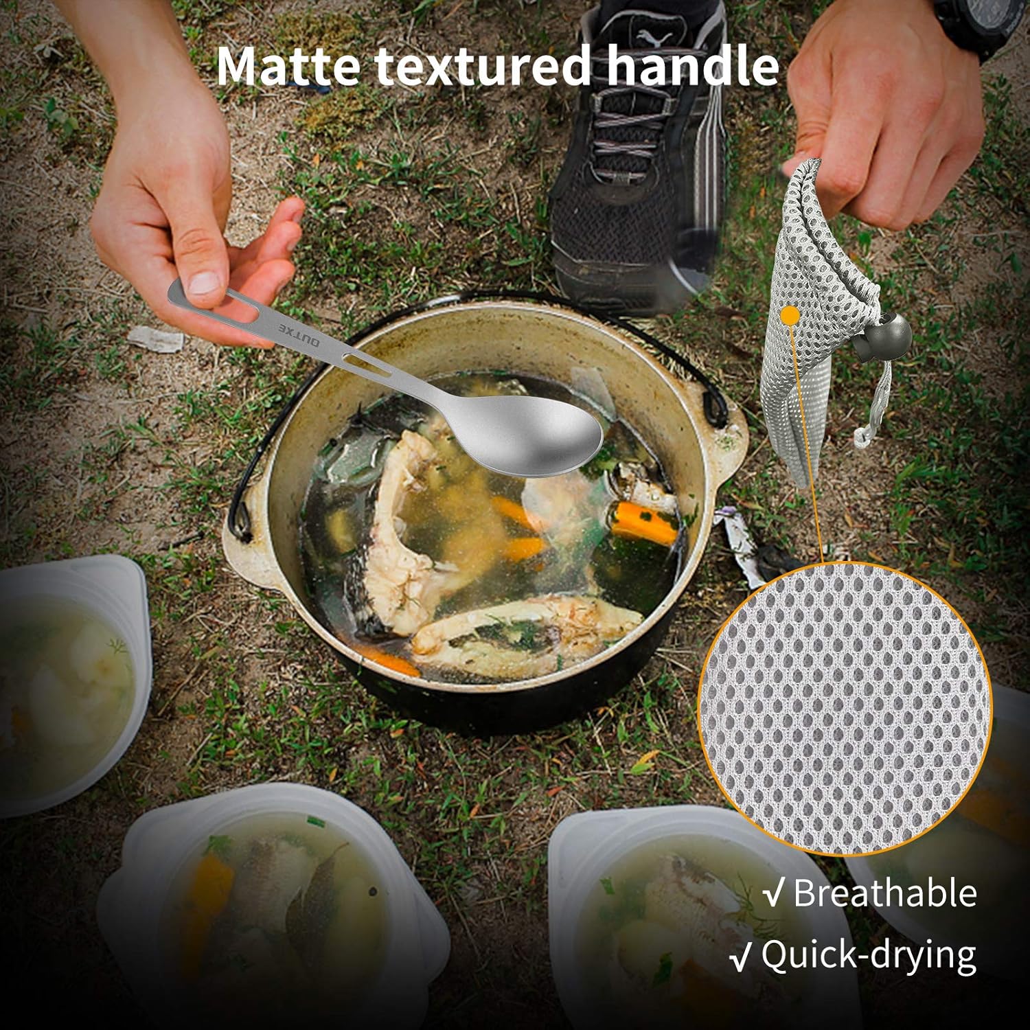 Titanium Camping Cutlery Set w - مراجعة Outdoor Camping Knife وسعره