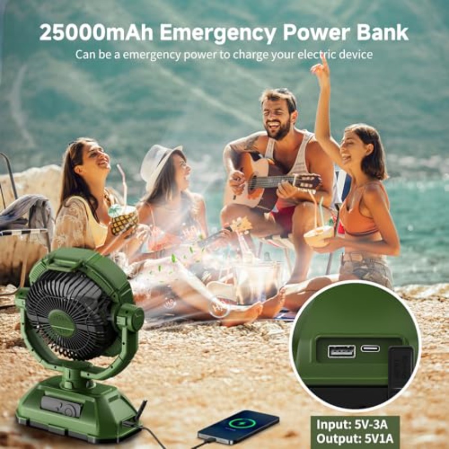 Portable misting fan for outdo - مراجعة Outdoor Camping Misting Fan وسعره