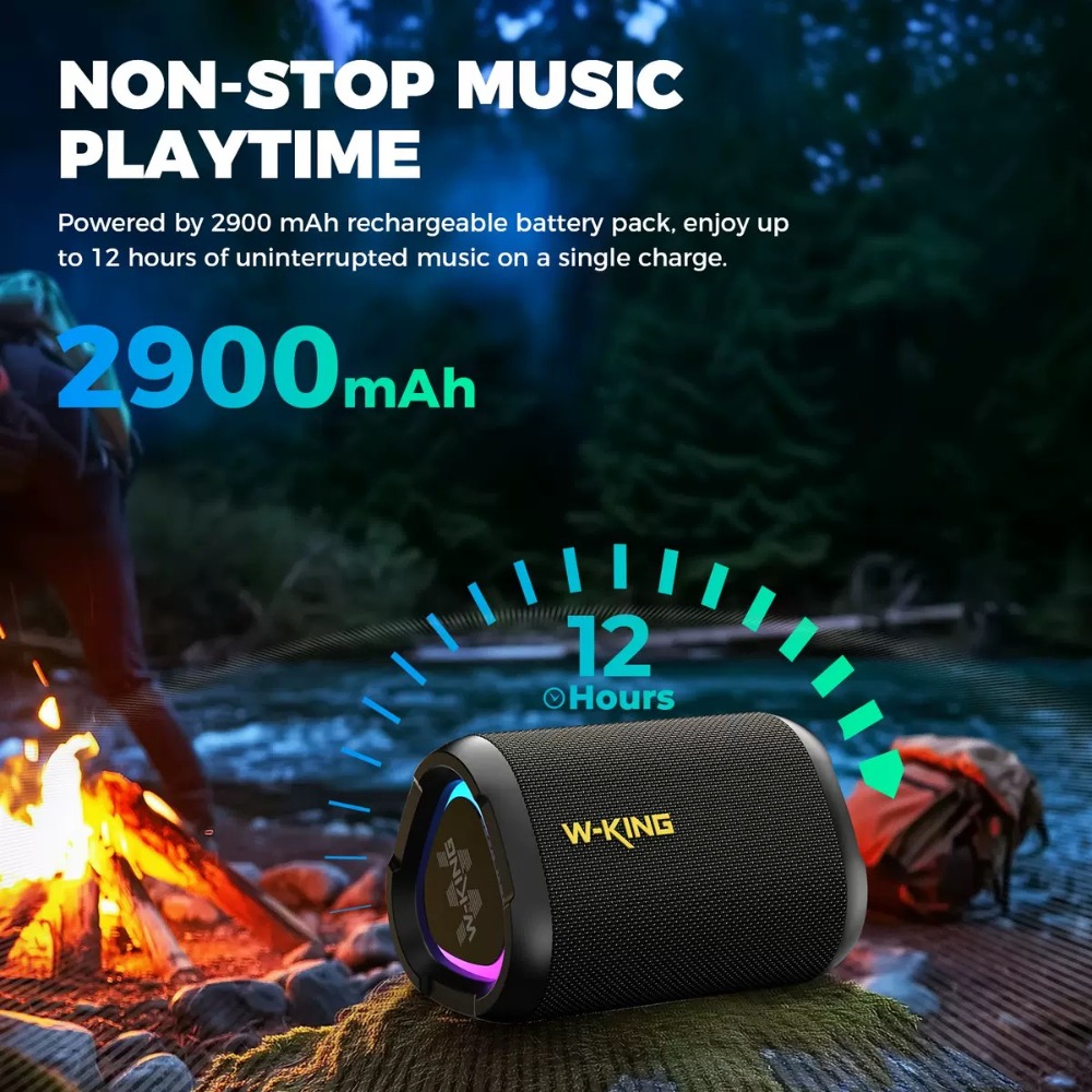 W-KING D110 Wireless Speaker w - مراجعة Outdoor Camping Videos وسعره