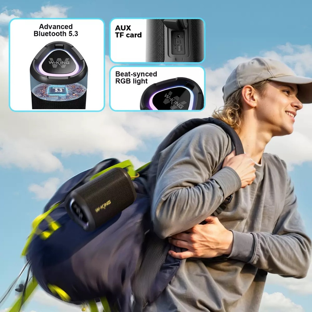 W-KING D110 Wireless Speaker w - مراجعة Outdoor Camping Videos وسعره