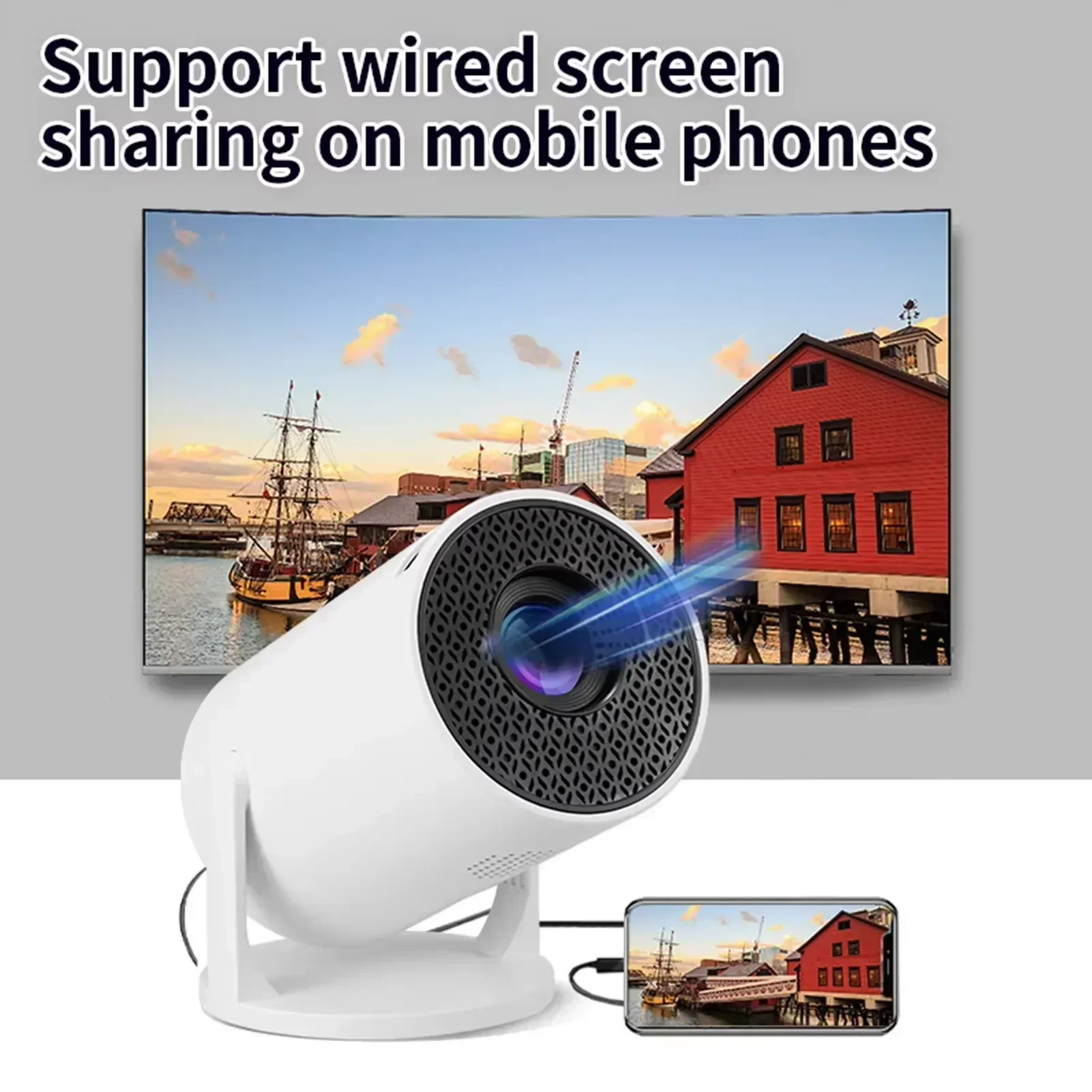 New HY300 Portable 4K Projecto - مراجعة Outdoor Camping Videos وسعره
