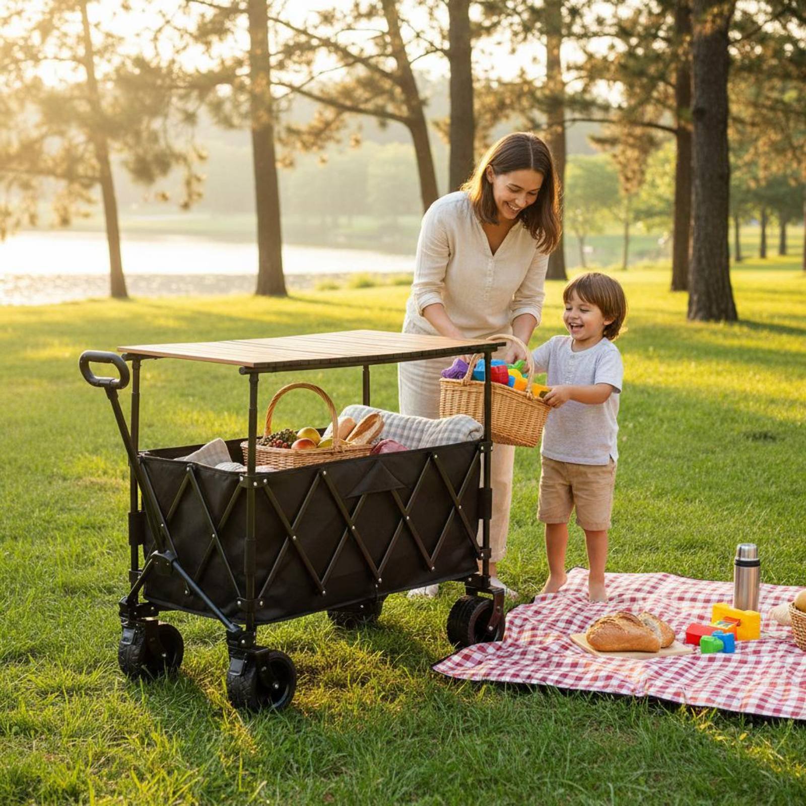 Foldable Camping Wagon Portabl - مراجعة Jinli Outdoor Camping وسعره