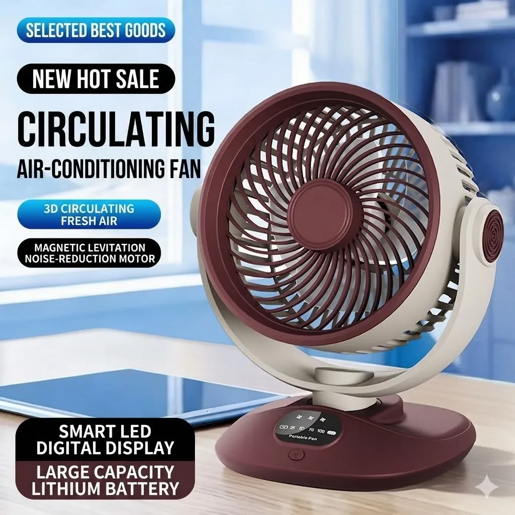 Desktop Fan Rechargeable Turbo - مراجعة Outdoor Camping Misting Fan وسعره