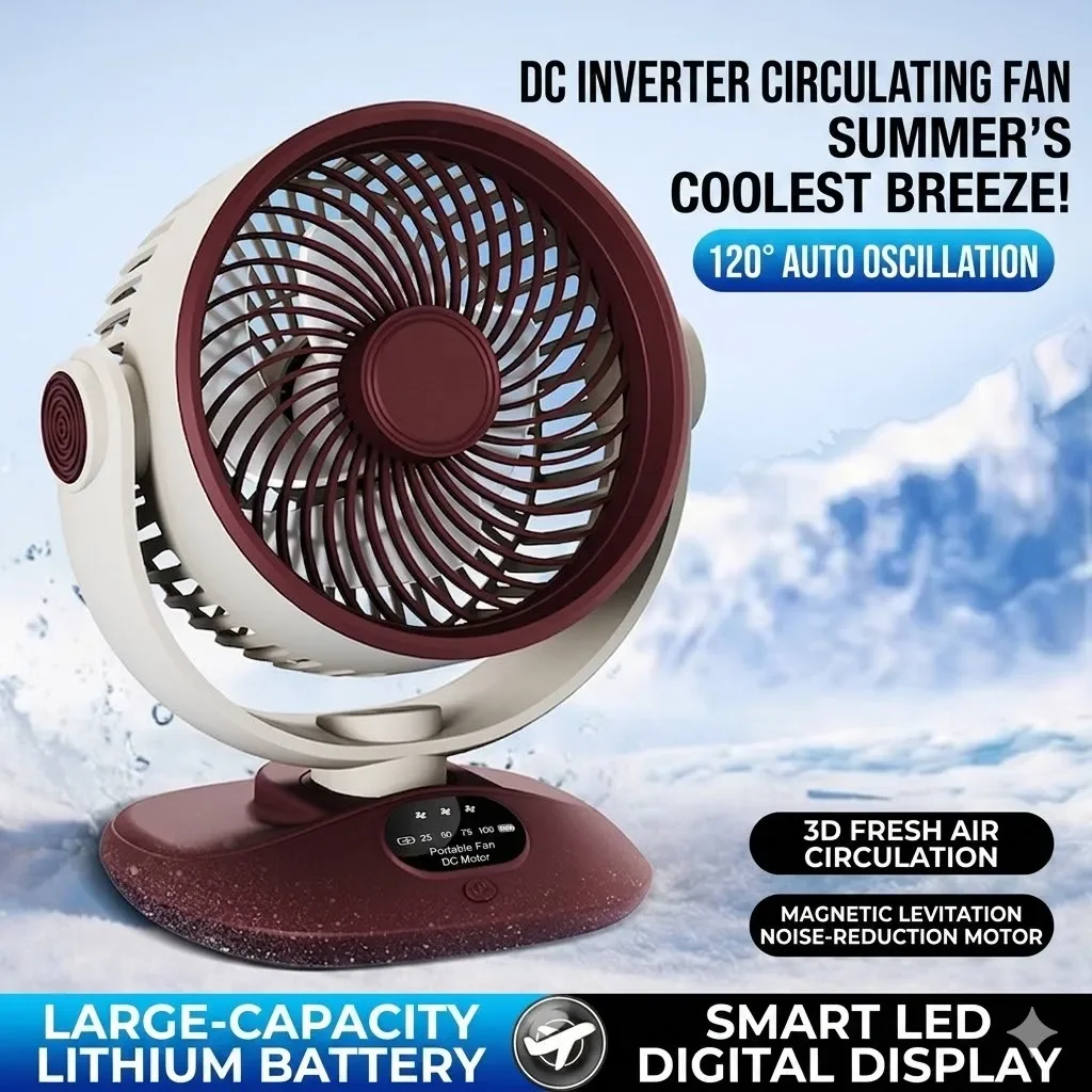Desktop Fan Rechargeable Turbo - مراجعة Outdoor Camping Misting Fan وسعره