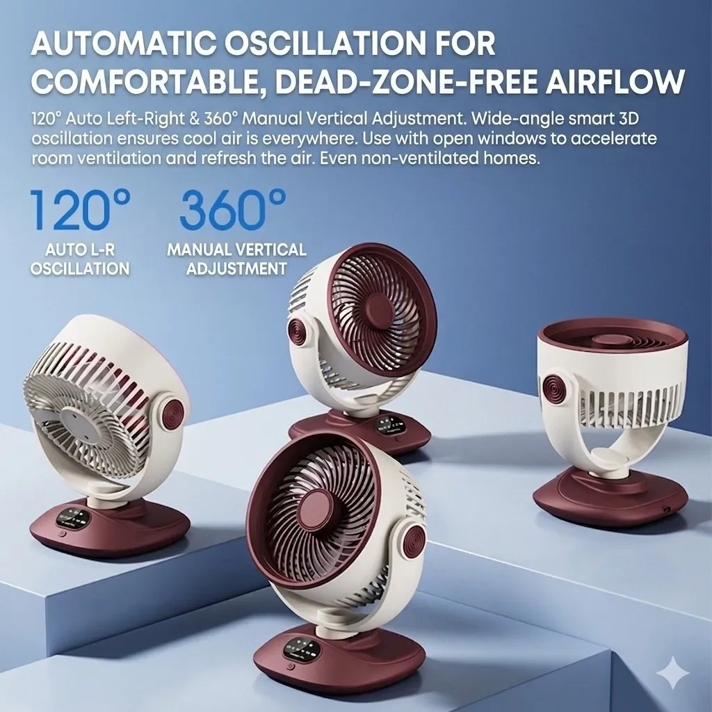 Desktop Fan Rechargeable Turbo - مراجعة Outdoor Camping Misting Fan وسعره